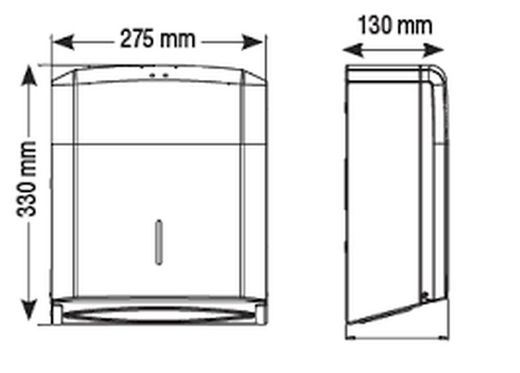 Dispensadores de papel toalla Toalla plegada C/Z adosado en pared Acero inox AISI 304 Satinado DT2106CS Mediclinics