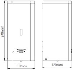 Automatic liquid soap dispenser AISI 304 stainless steel Epoxy White DJ0037A Mediclinics