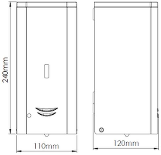 Automatischer Flüssigseifenspender AISI 304 Edelstahl Epoxy Satin DJ0037ACS Mediclinics