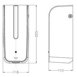 Distribuidor automático de sabão líquido Alumínio - ABS / Cromo / Preto DJ0160AS Mediclinics