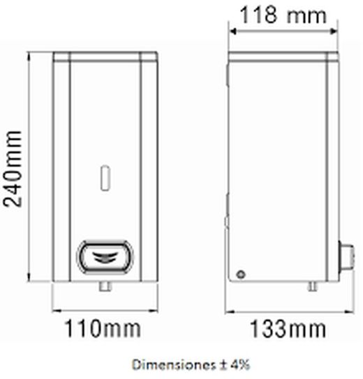 Druckknopf Flüssigseifenspender Edelstahl AISI 304 Epoxy White DJ0031 Mediclinics
