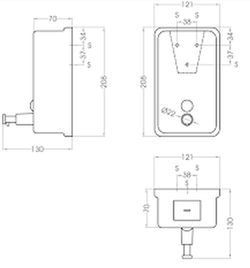 Druckknopf Seifenspender AISI 304 Edelstahl Satin DJ0111CS Mediclinics