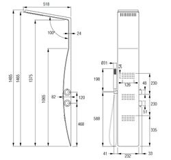 Dalia Aquassent hydromassagedusch med en handtag