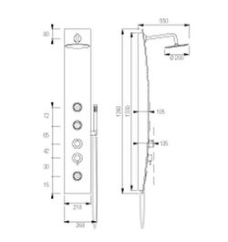 Ducha hidromasaje monomando Yaris Aquassent
