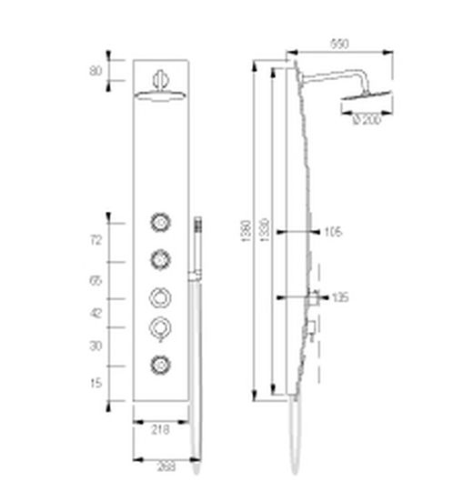 Ducha hidromasaje monomando Yaris Aquassent