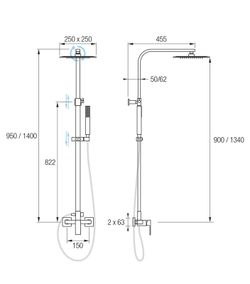Ντους με ένα μοχλό Luxor Chrome Aquassent