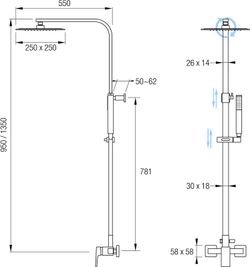 Ducha monomando Seul Aquassent