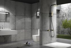 Ducha monomando Suecia negro-oro BDC032/NO Imex