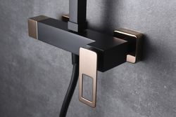 Ducha monomando Suecia negro-oro rosa BDC032/NOR  Imex
