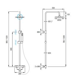 Ducha termostática Iris Aquassent