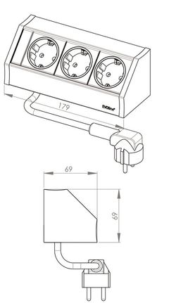 Rede de alumínio com 3 tomadas de canto