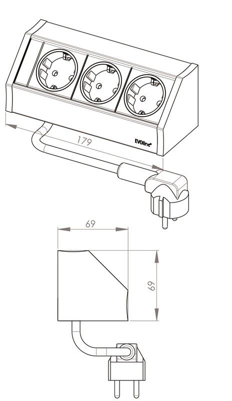 Rede de alumínio com 3 tomadas de canto