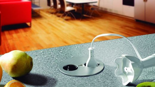 Gniazdo wtyczki Duo szczotkowana stal nierdzewna