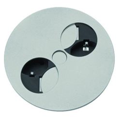 Gniazdo wtyczki Duo szczotkowana stal nierdzewna