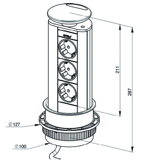 Aluminiowa sieć gniazd wtykowych Evoline