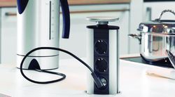 Evoline socket outlet black lacquered