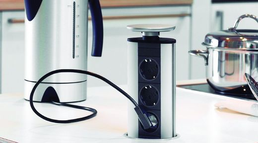 Evoline socket outlet black lacquered