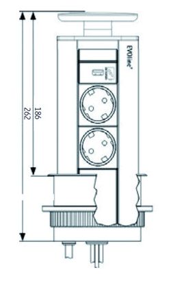 Βύσμα Evoline κόκκινο + μαύρο λάκα