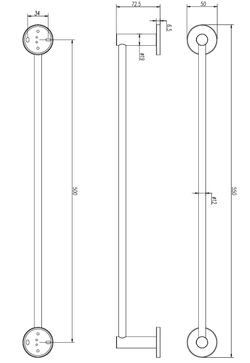 Essential 50Cm Toallero Cromo Medimex