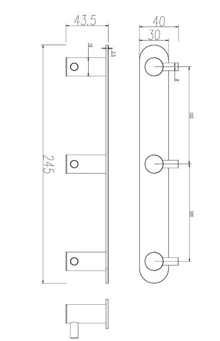 Essential Percha Triple Oro Rosa Cepillado Medimex