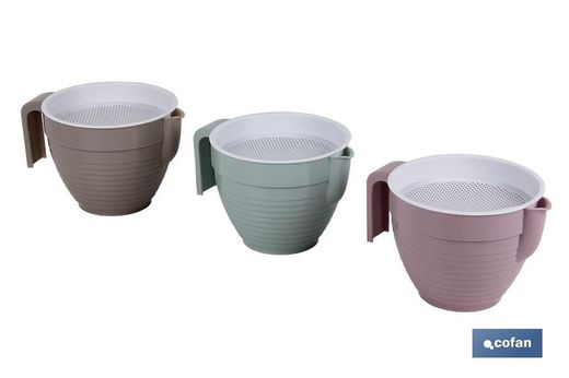Grasera Colador 500Ml Modelo Albahaca Color Piedra 16.5X12X10Cm "Venta Unitaria"