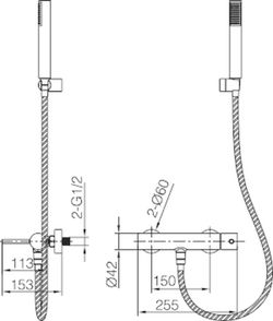 Rubinetti termostatici per vasca e doccia Genoa Black gun metal BTG053-4BGM Imex