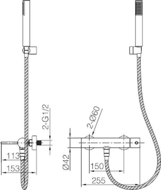 Rubinetti termostatici per vasca e doccia Genoa Black gun metal BTG053-4BGM Imex