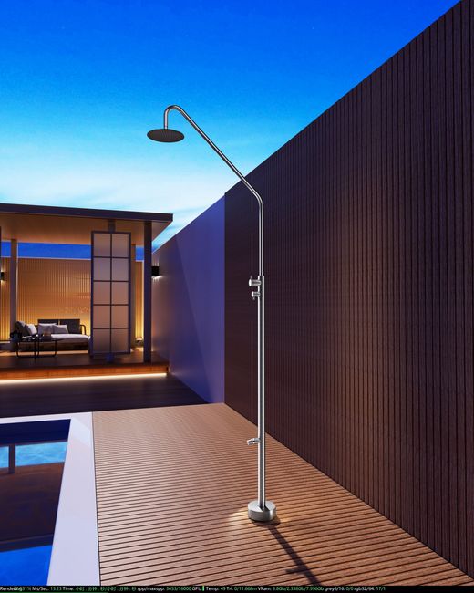 Grifería de piscina Dakota acero inoxidable S.316 con lavapiés