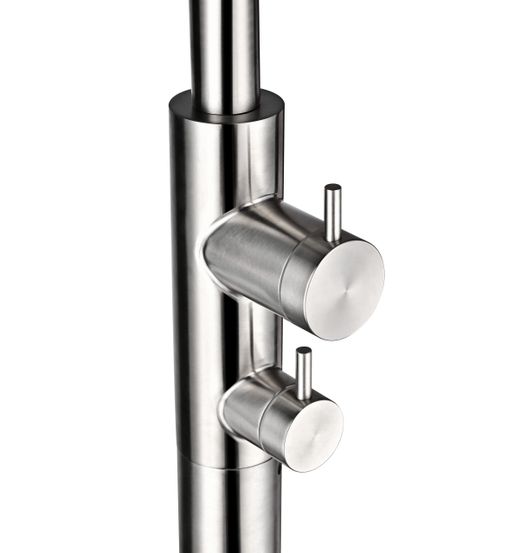 Grifería de piscina Dakota acero inoxidable S.316 con lavapiés