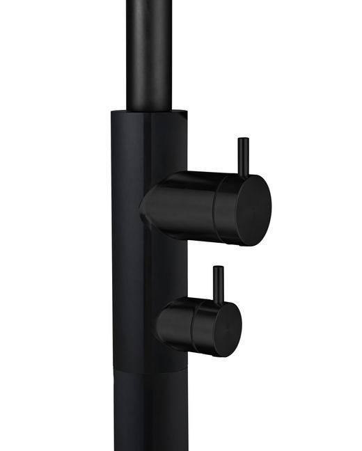 Grifería de piscina Dakota negro mate acero inoxidable S.316 con lavapiés