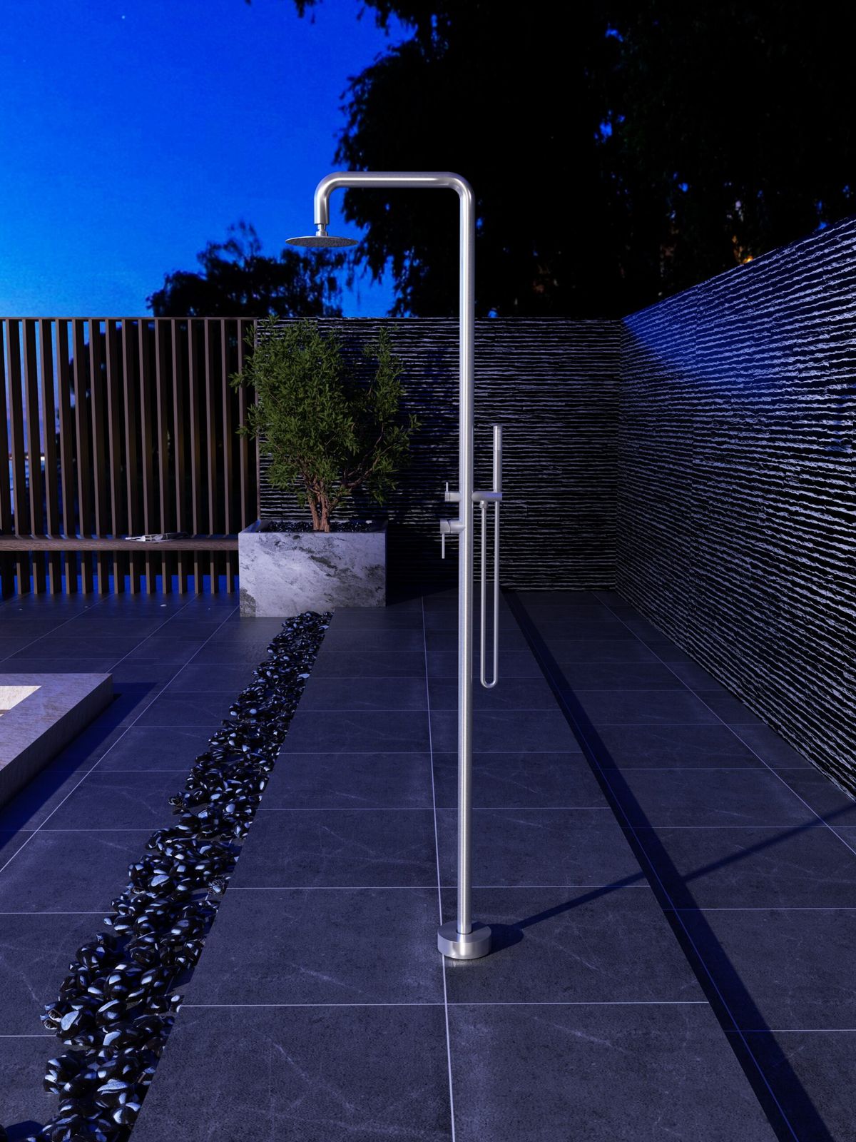 Grifería de piscina Florida acero inoxidable S.316 con teleducha