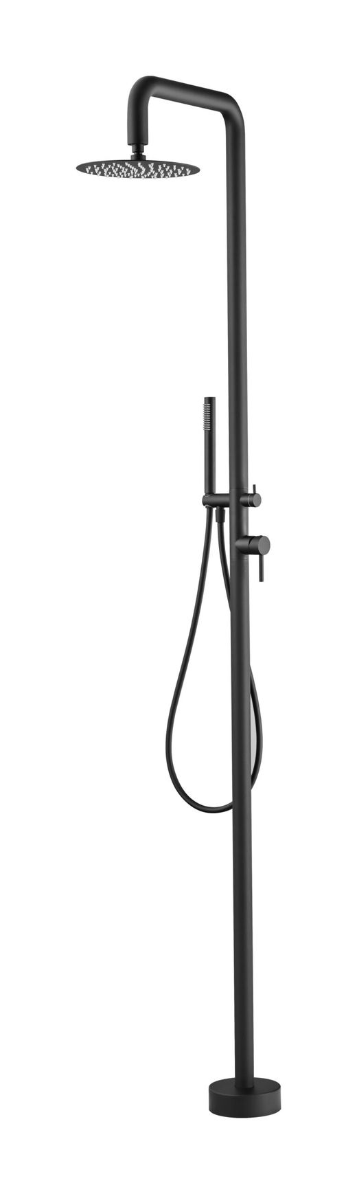 Grifería de piscina Florida negro mate acero inoxidable S.316 con teleducha