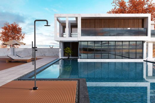 Grifería de piscina Florida negro mate acero inoxidable S.316 con teleducha