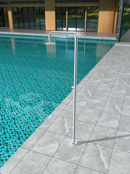 Grifería de piscina Michigan acero inoxidable S.316 con lavapiés