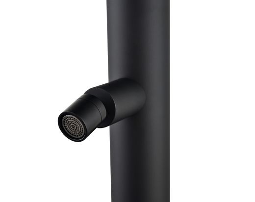 Grifería de piscina Michigan negro mate acero inoxidable S.316 con lavapiés