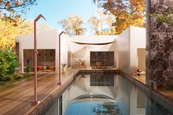 Grifería de piscina Niagara rosa coral acero inoxidable S.316