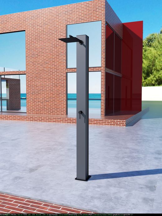 Grifería de piscina Phoenix gris cobalto acero inoxidable S.316 con depósito 38,8 L