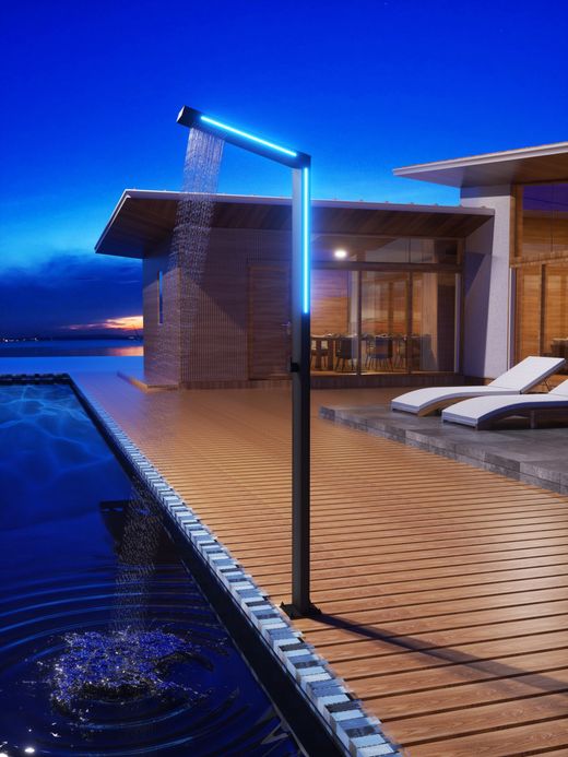 Grifería de piscina Sense LED Light negro mate acero inoxidable S.316