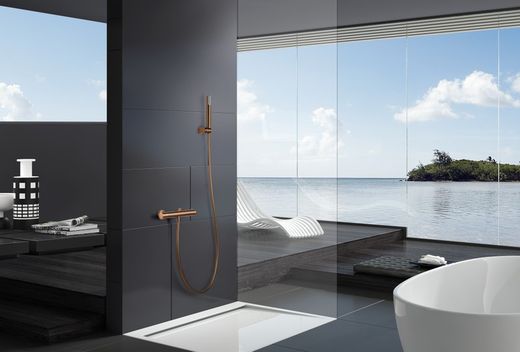 Grifería ducha termostático Génova Oro rosa cepillado BTG053-5ORC Imex