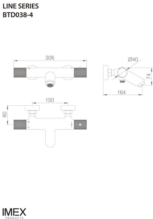 Badkraan Line Oro geborsteld Imex