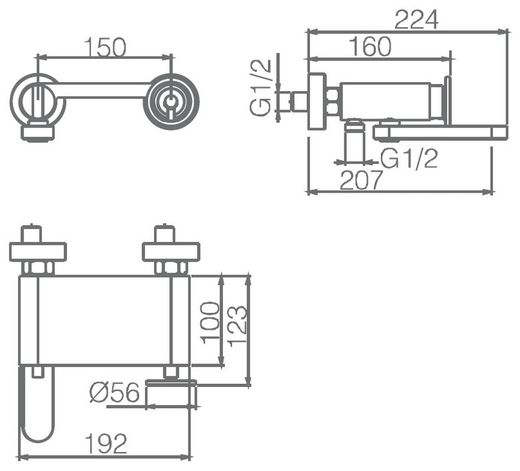 Grifo baño ducha Olimpo cromo BDC033-4CR Imex