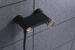 Olimpo schwarz-roségold Badezimmer Duscharmatur. Imex