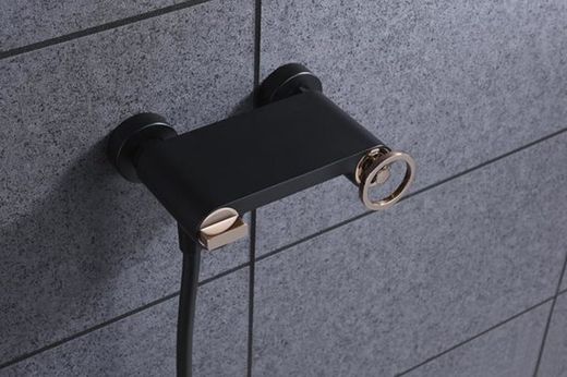 Olimpo zwart-roze gouden douchekraan. Imex