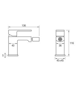 Grifo Luxor Negro para bide Aquassent