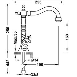Grifo bimando para lavabo Clasic 24210902 TRES