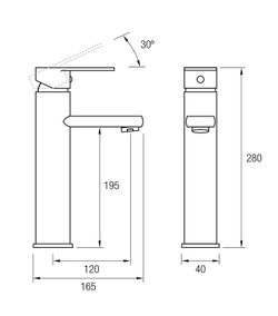 Aquassent hög bassäng Boston kran