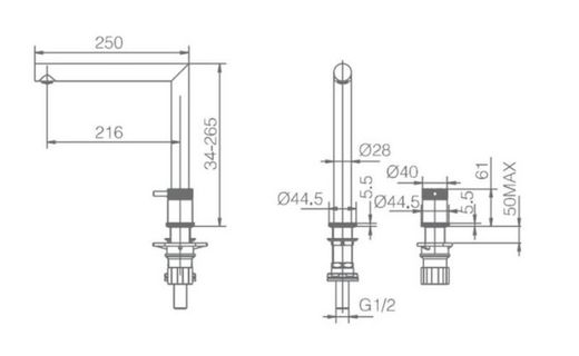 Grifería de cocina Itaca cromo Ref.GCE018 Imex