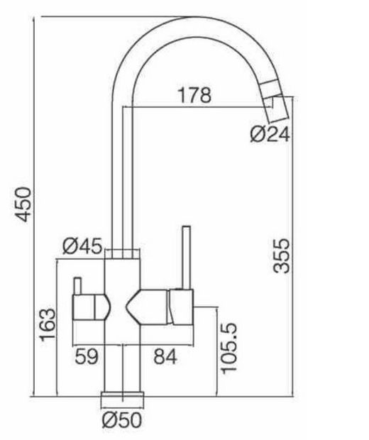 Grifo osmosis Pireo caño redondo Ref.GOS003 Imex