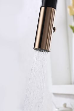 Grifo cocina extraible Samoa negro oro rosa Ref.GCE017/NOR Imex