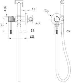Imex Génova Matt Black RDG053/NG Inbyggd engrepps bidétapp